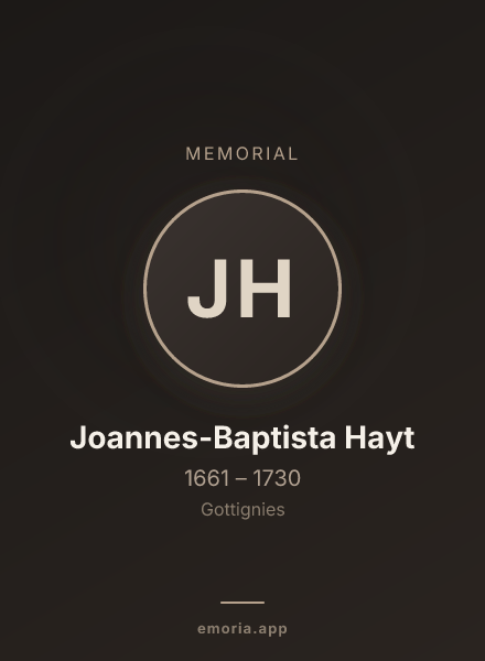 Memorial portrait of Joannes-Baptista Hayt