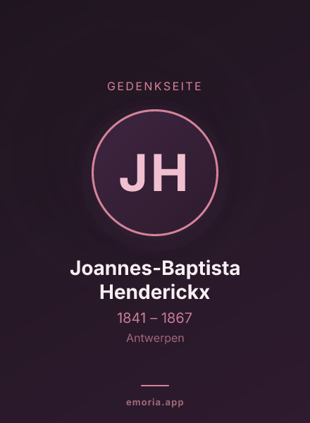 Gedenkportrait von Joannes-Baptista Henderickx