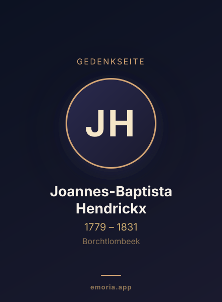 Gedenkportrait von Joannes-Baptista Hendrickx