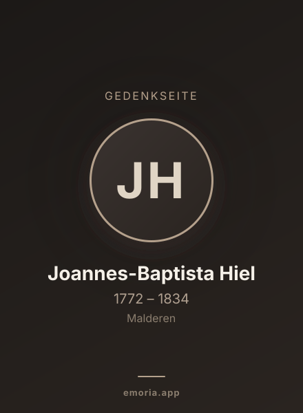 Gedenkportrait von Joannes-Baptista Hiel