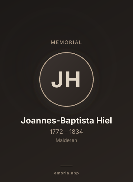 Memorial portrait of Joannes-Baptista Hiel