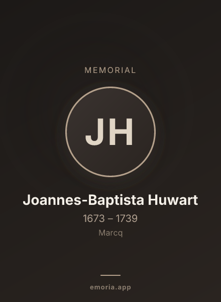 Memorial portrait of Joannes-Baptista Huwart