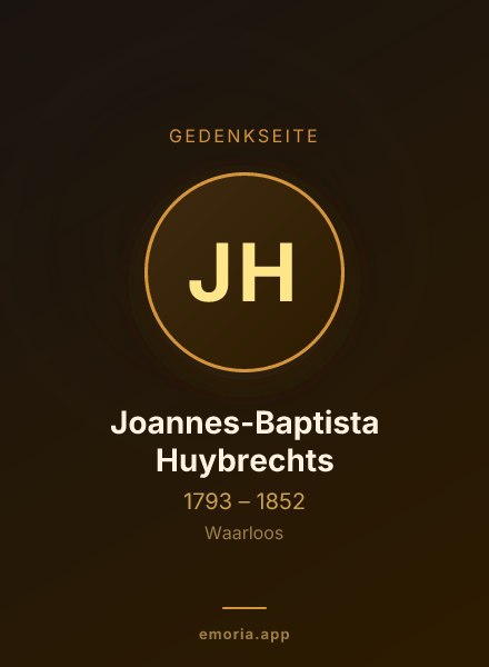 Gedenkportrait von Joannes-Baptista Huybrechts