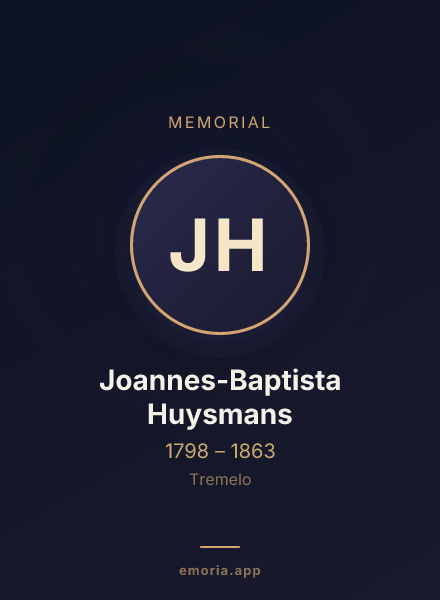 Memorial portrait of Joannes-Baptista Huysmans
