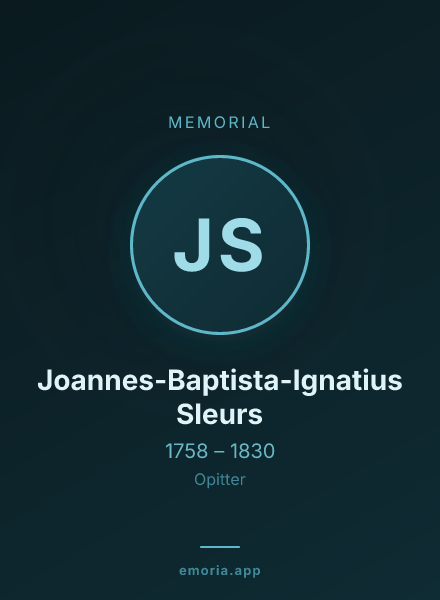 Memorial portrait of Joannes-Baptista-Ignatius Sleurs