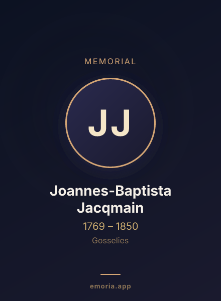 Memorial portrait of Joannes-Baptista Jacqmain