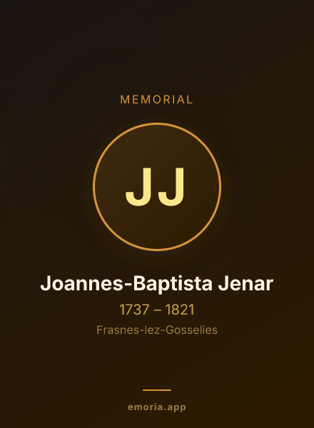 Memorial portrait of Joannes-Baptista Jenar