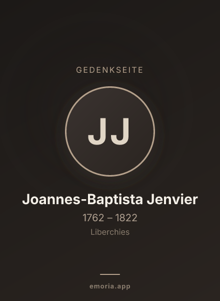 Gedenkportrait von Joannes-Baptista Jenvier