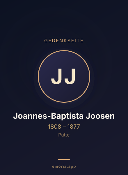 Gedenkportrait von Joannes-Baptista Joosen