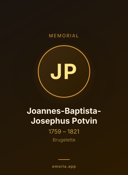 Memorial portrait of Joannes-Baptista-Josephus Potvin