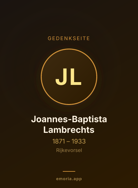 Gedenkportrait von Joannes-Baptista Lambrechts