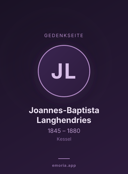 Gedenkportrait von Joannes-Baptista Langhendries