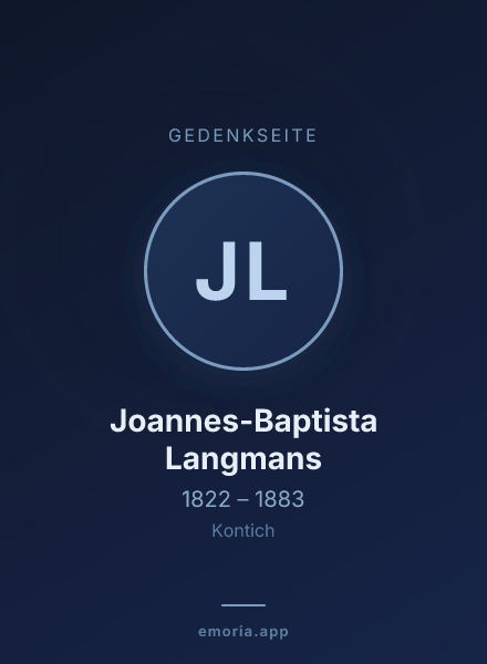 Gedenkportrait von Joannes-Baptista Langmans