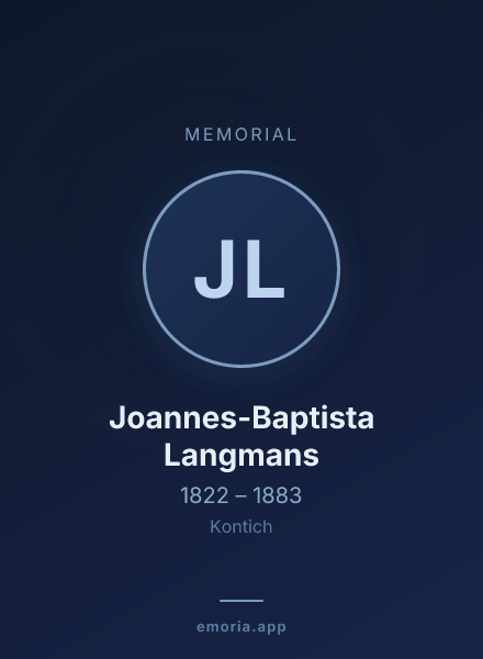 Memorial portrait of Joannes-Baptista Langmans
