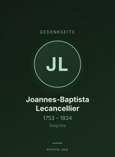 Gedenkportrait von Joannes-Baptista Lecancellier