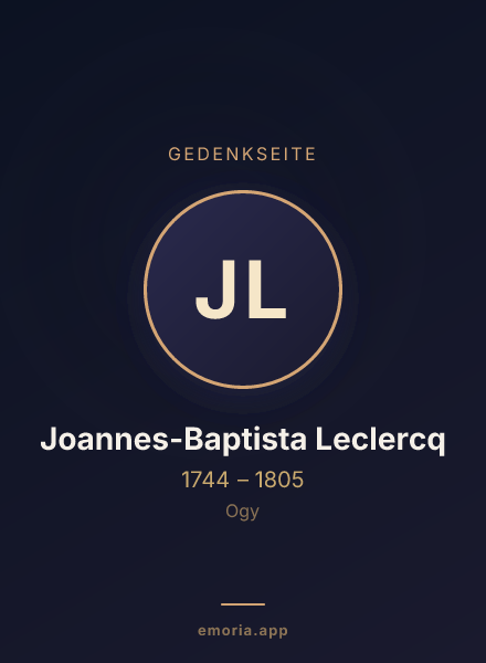 Gedenkportrait von Joannes-Baptista Leclercq