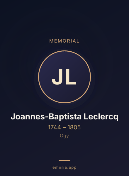 Memorial portrait of Joannes-Baptista Leclercq