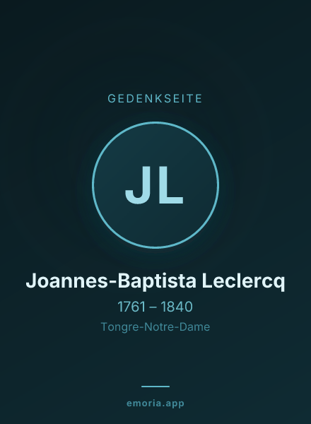 Gedenkportrait von Joannes-Baptista Leclercq