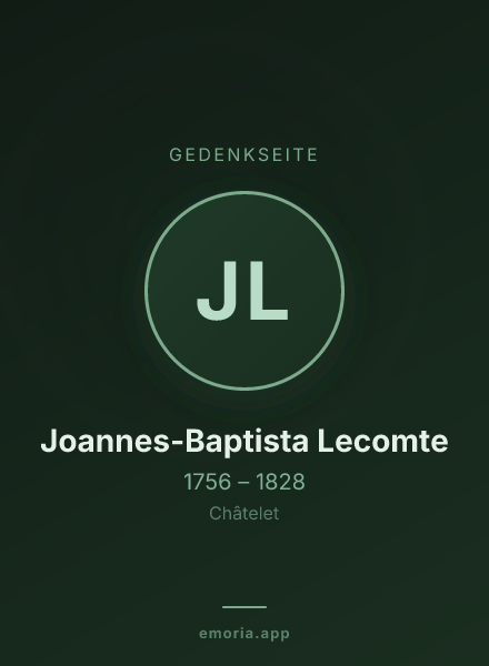 Gedenkportrait von Joannes-Baptista Lecomte