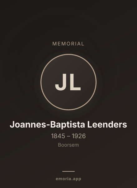 Memorial portrait of Joannes-Baptista Leenders