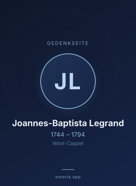 Gedenkportrait von Joannes-Baptista Legrand