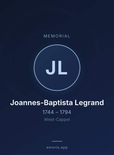 Memorial portrait of Joannes-Baptista Legrand