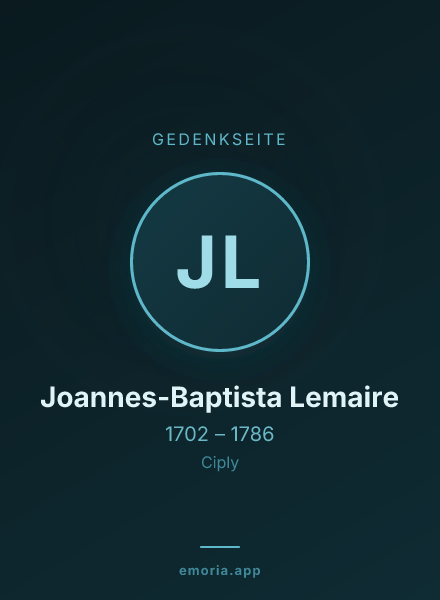 Gedenkportrait von Joannes-Baptista Lemaire