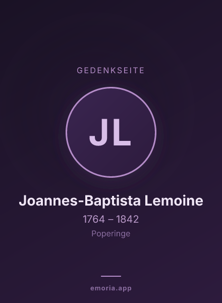 Gedenkportrait von Joannes-Baptista Lemoine
