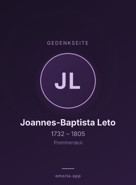 Gedenkportrait von Joannes-Baptista Leto