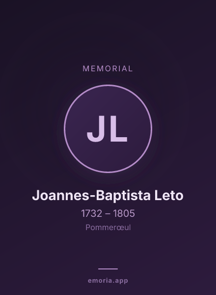 Memorial portrait of Joannes-Baptista Leto