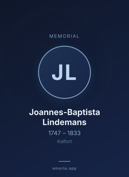 Memorial portrait of Joannes-Baptista Lindemans