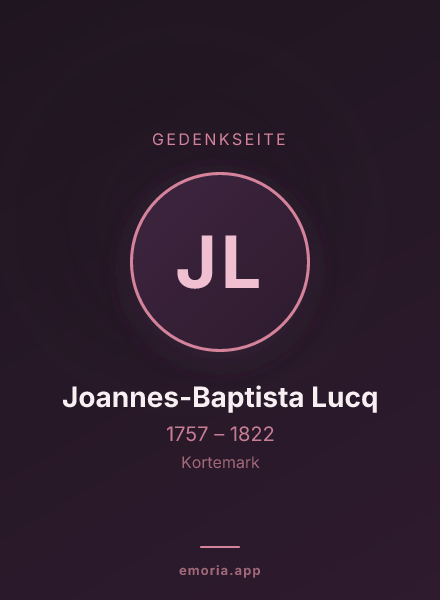Gedenkportrait von Joannes-Baptista Lucq