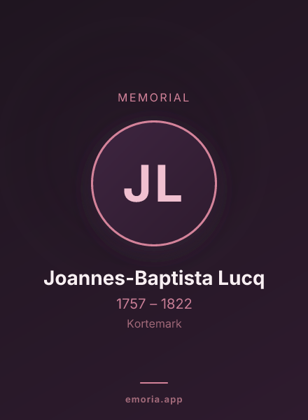 Memorial portrait of Joannes-Baptista Lucq