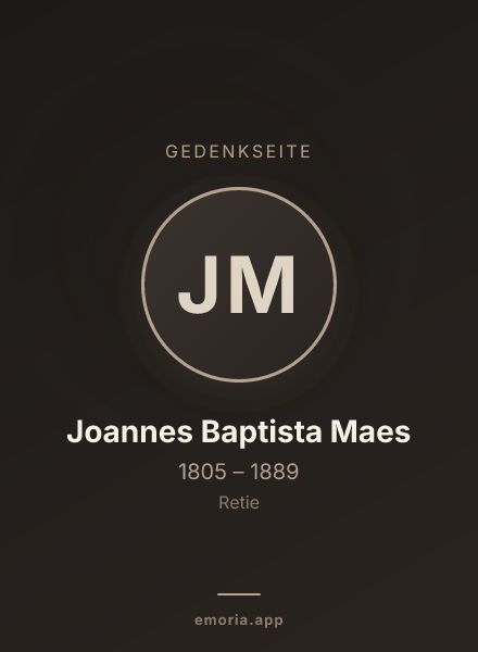 Gedenkportrait von Joannes Baptista Maes