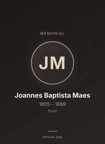 Memorial portrait of Joannes Baptista Maes