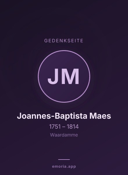 Gedenkportrait von Joannes-Baptista Maes