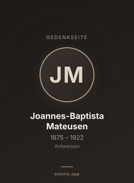 Gedenkportrait von Joannes-Baptista Mateusen