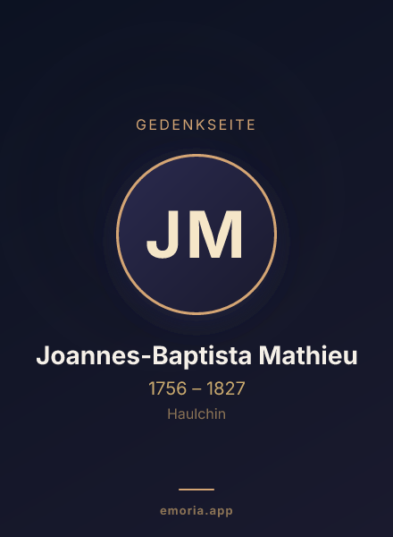Gedenkportrait von Joannes-Baptista Mathieu