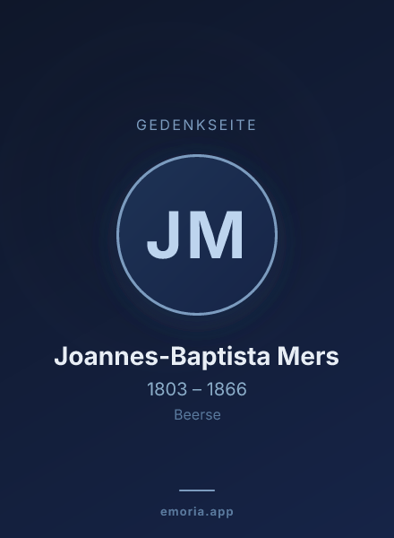 Gedenkportrait von Joannes-Baptista Mers