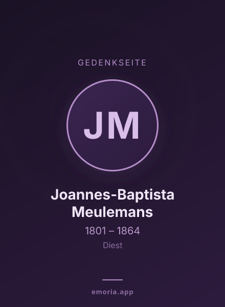 Gedenkportrait von Joannes-Baptista Meulemans