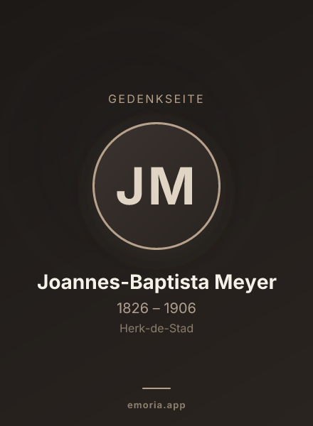 Gedenkportrait von Joannes-Baptista Meyer