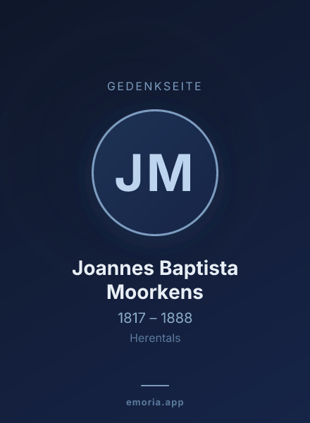 Gedenkportrait von Joannes Baptista Moorkens
