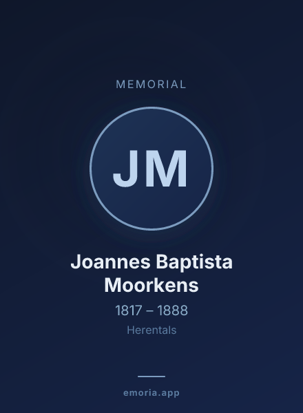 Memorial portrait of Joannes Baptista Moorkens