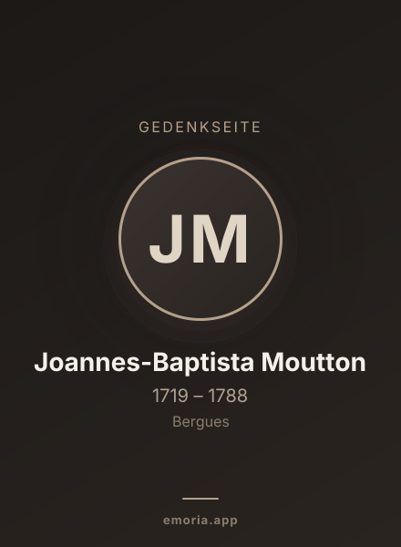 Gedenkportrait von Joannes-Baptista Moutton