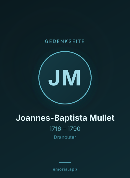 Gedenkportrait von Joannes-Baptista Mullet