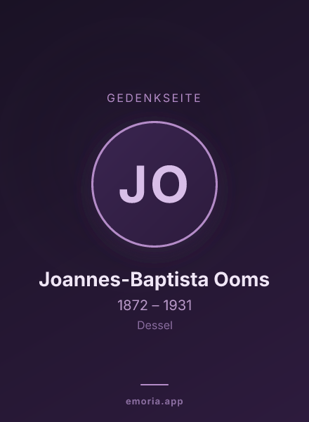 Gedenkportrait von Joannes-Baptista Ooms