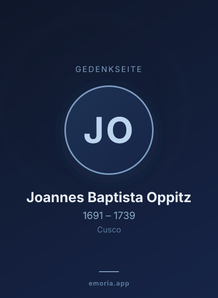 Gedenkportrait von Joannes Baptista Oppitz