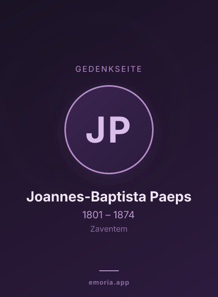 Gedenkportrait von Joannes-Baptista Paeps