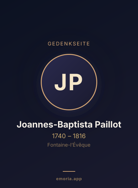 Gedenkportrait von Joannes-Baptista Paillot