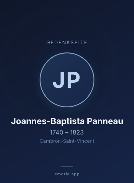 Gedenkportrait von Joannes-Baptista Panneau